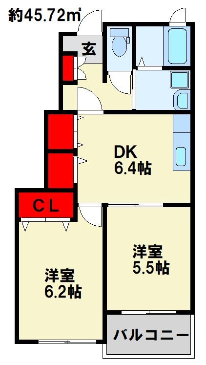 ソレイユ元町Ⅱ　A棟  間取り