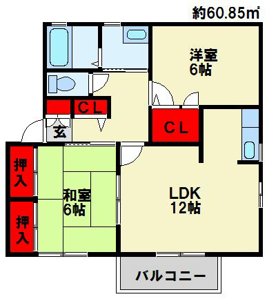プリムヴェールパルク　F棟 各部屋広々と使いやすい間取りです。