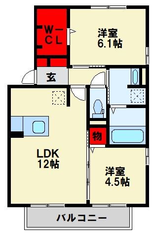 ヴィルヌーブ中間 North 間取り