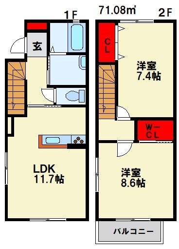 グランメゾン学研台 B棟 間取り