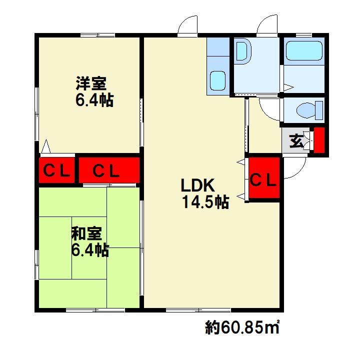 リバービュー　B棟 間取り