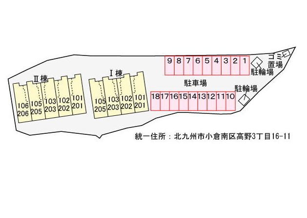 プラスパーⅠ 駐車場配置図