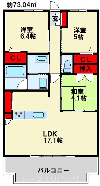 ライブスクエア小倉駅オーシャンテラス 間取り