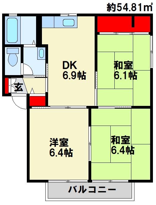 ディアスタウン A棟   間取り