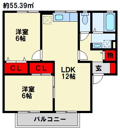 セジュールやつえ A棟 間取り