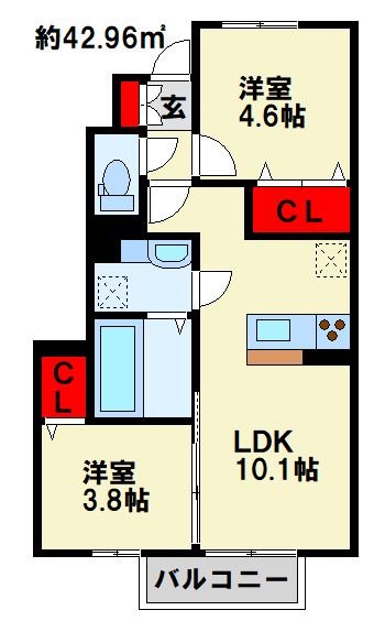 エスポワール　下城野Ⅲ 間取り
