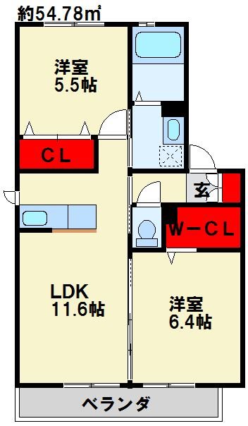 リスクール公園前　A棟 間取り