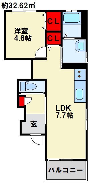 アレッジオ K ※間取りは反転画像です。