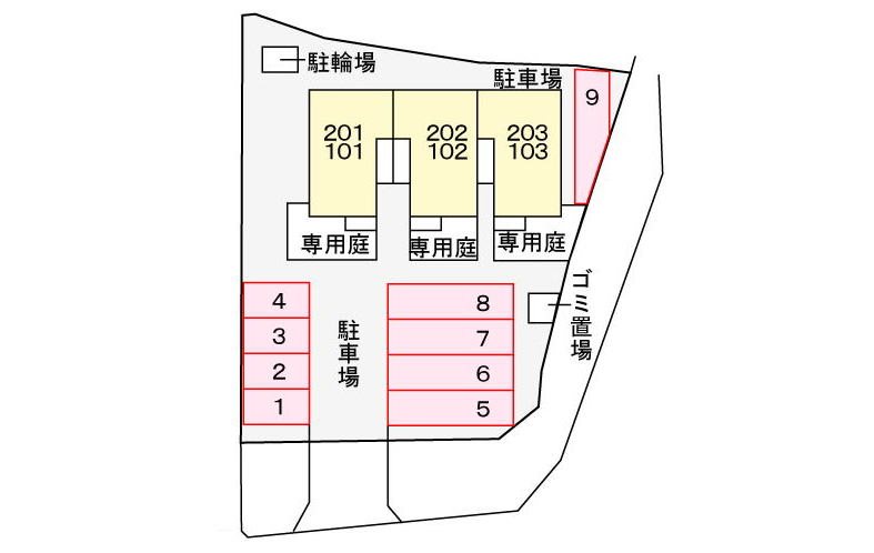 フォンテーヌ 駐車場配置図