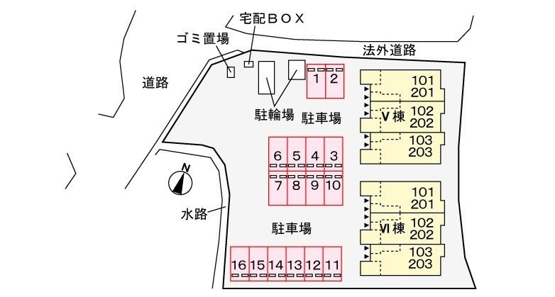 POPORA V 駐車場配置図