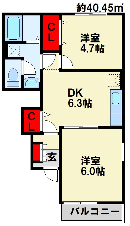 ヴィラージュ波風　B棟 間取り