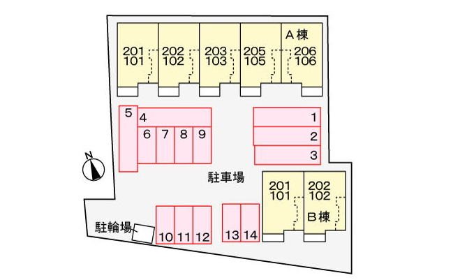 ISLAND　津田Ａ 駐車場配置図
