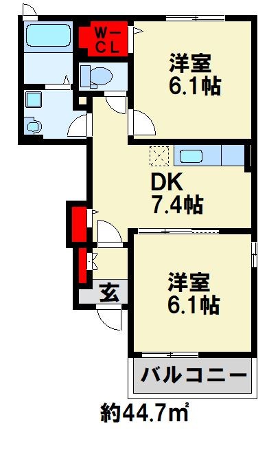 ソレアード中曽根　E棟 間取り