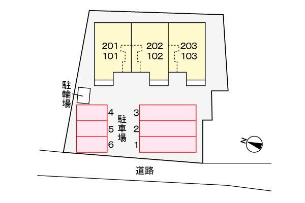 ソレアード中曽根　E棟 駐車場配置図