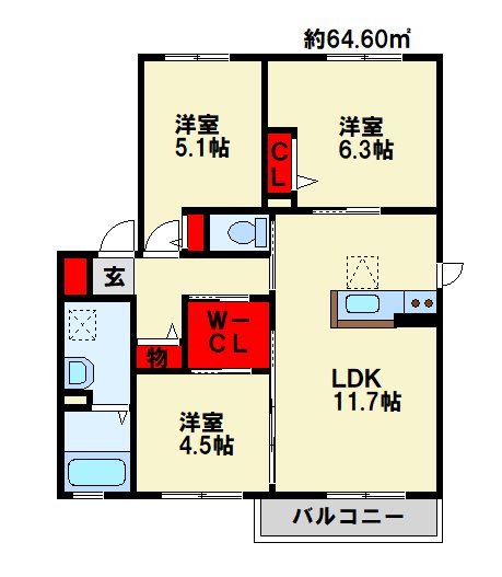 グリーンタウン　E棟 間取り
