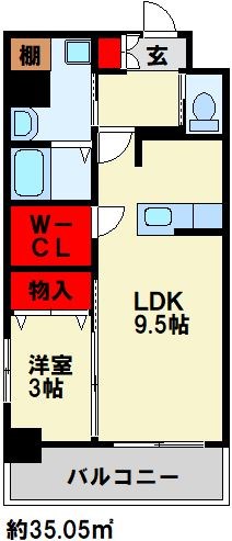 City Court 折尾 人気のカウンターキッチンとウォークインクローゼットです。