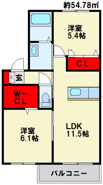 サンアベニュー葛原Ⅱ 間取り