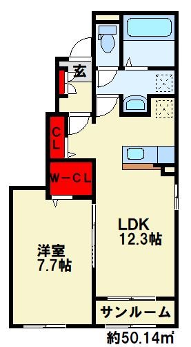 メゾン　ド　ジュネス　Ⅰ 間取り