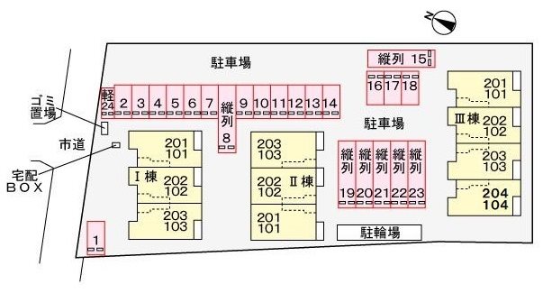 メゾン　ド　ジュネス　Ⅰ 駐車場配置図