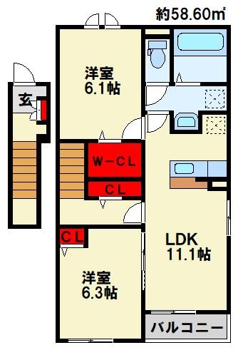メゾン　ド　ジュネス　Ⅰ 間取り