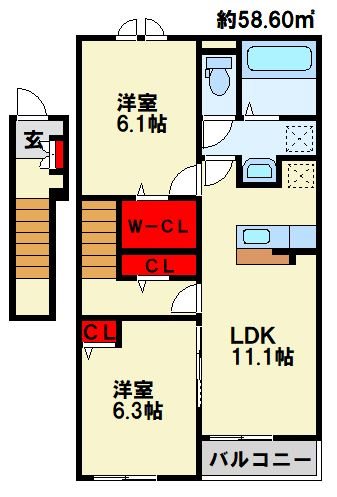 メゾン　ド　ジュネス　Ⅰ 間取り