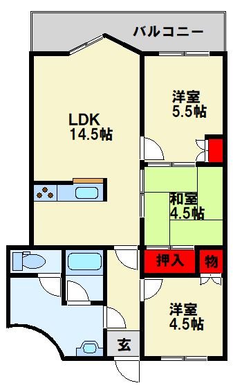 福岡県北九州市若松区白山２丁目 間取り