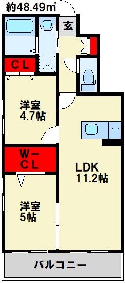サンクレシア戸畑駅前Ⅱ 間取り