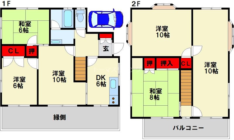 下富野戸建 間取図・土地図