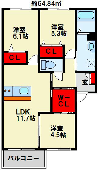 ひとみの森 A棟 間取り図