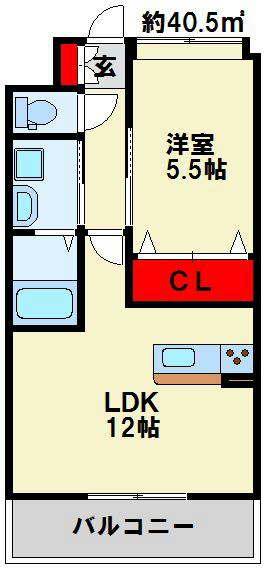 アクシオ足立 独立タイプの1LDK。