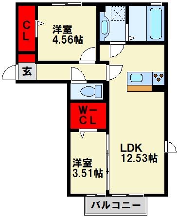 クレール塚の原 C棟  間取り
