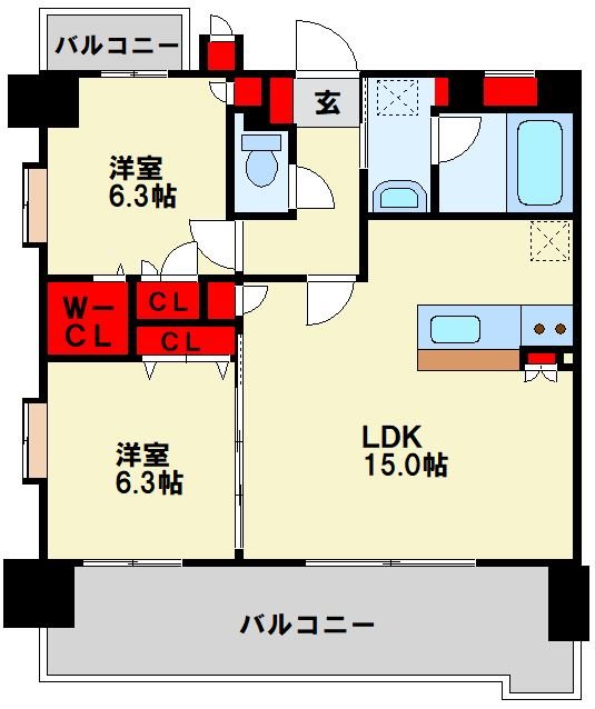 グランヒルズ戸畑 間取り