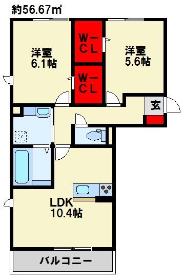 インペリアル大賀Ⅲ 間取り