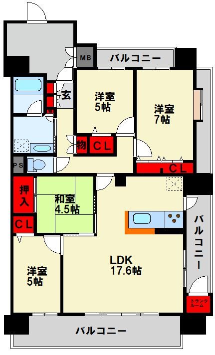サンリヤン到津の森公園 間取り