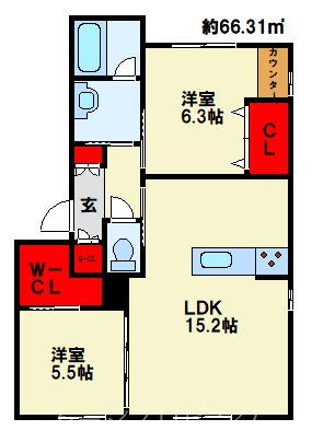 シャーメゾン上富野 間取り