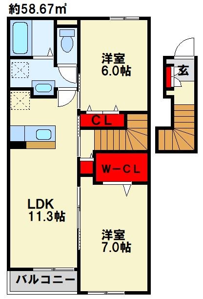ブルックサイドあさぎり A 間取り