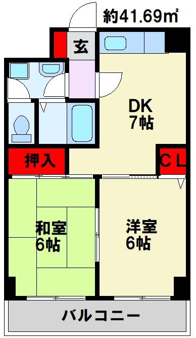 ダイナコート折尾Ⅱ 間取り