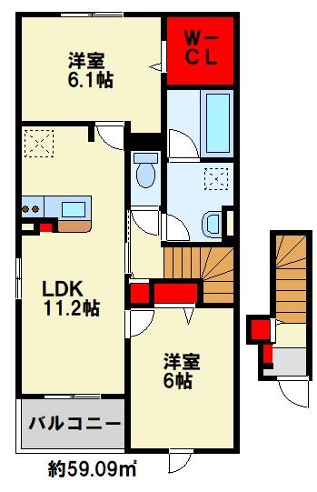 ヴィラルーチェ　C棟 ※間取りは反転画像です。