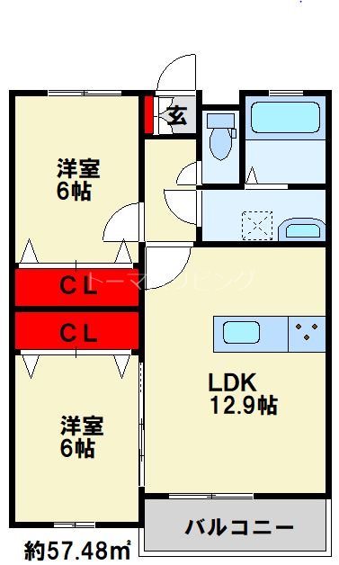 グラン・ジュネス重住 ※反転画像です。