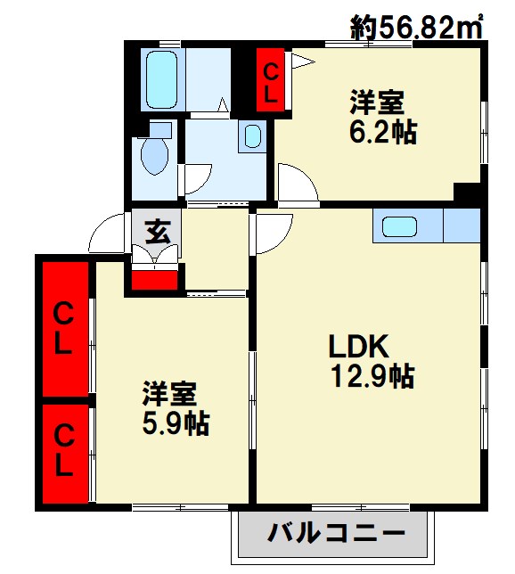 ウェールズ・紫　Ｂ棟 間取り