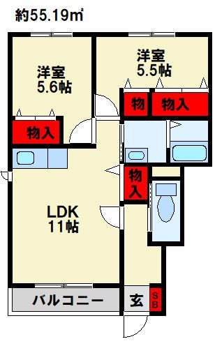 ノーヴァひびきの 間取り