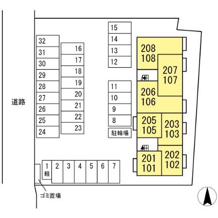 喜宝　Yukuhashi 駐車場配置図