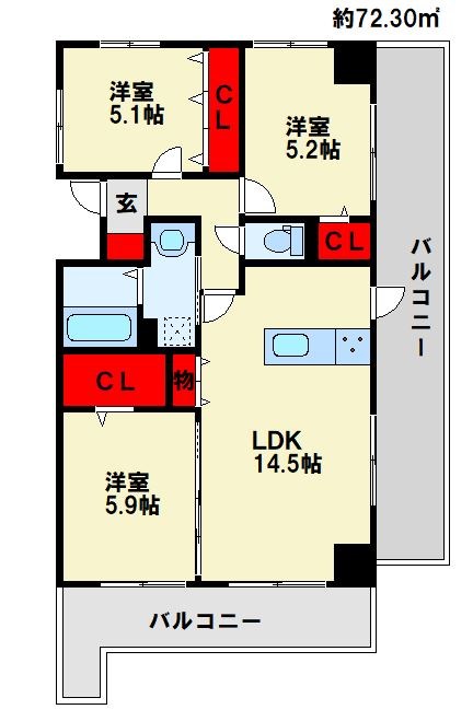 福岡県北九州市戸畑区牧山１丁目 間取り