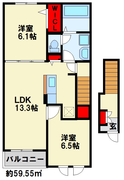アネーロ　Ⅲ ※間取りは反転になります。
