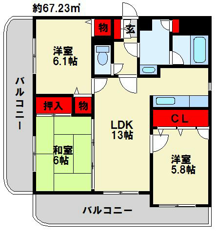 ヒルサイド守恒 間取り