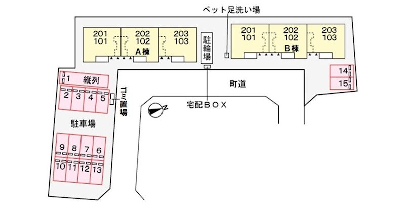 ヴィラルーチェＴ＆Ｔ　A 駐車場配置図