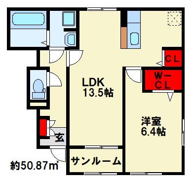 ヴィラルーチェＴ＆Ｔ　A 間取り