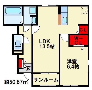 ヴィラルーチェＴ＆Ｔ　B 間取り