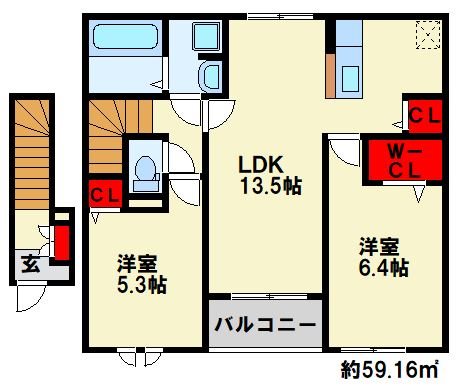 ヴィラルーチェＴ＆Ｔ　B 間取り
