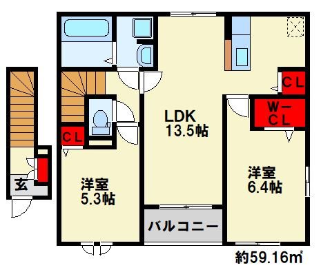 ヴィラルーチェＴ＆Ｔ　B 間取り